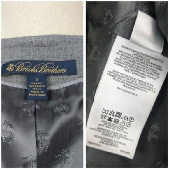 Brooks Brothers Double Weave Wool Stretch Gray Jacket 0 - Picture 4 of 4